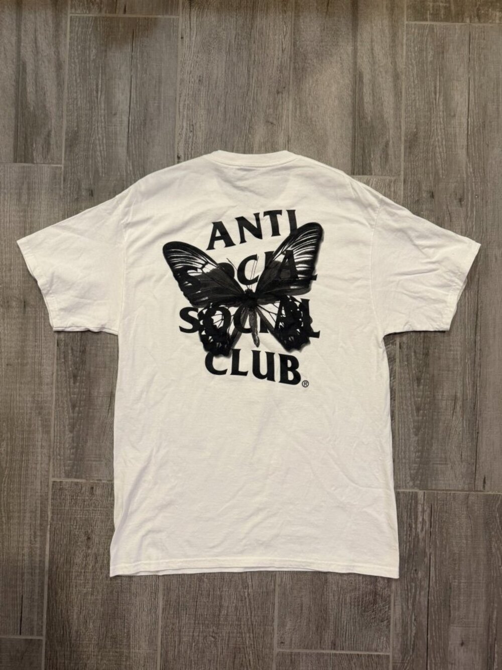 Anti Social Social Club Hidden Sky Butterfly Graphic T-Shirt White Men's Large